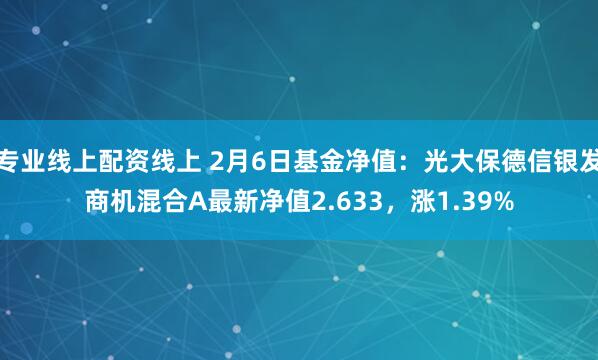 专业线上配资线上 2月6日基金净值：光大保德信银发商机混合A最新净值2.633，涨1.39%