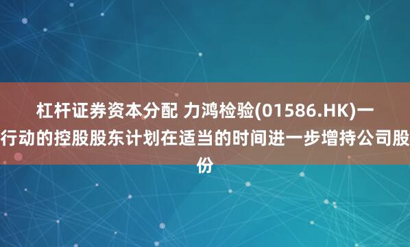 杠杆证券资本分配 力鸿检验(01586.HK)一致行动的控股股东计划在适当的时间进一步增持公司股份